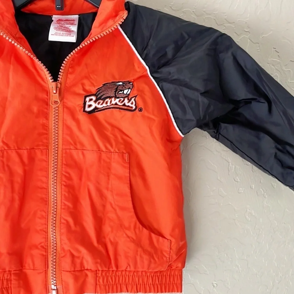 🌿Final Sale Beavers Orange &‎ Black Zipup Hooded Windbreaker Jacket